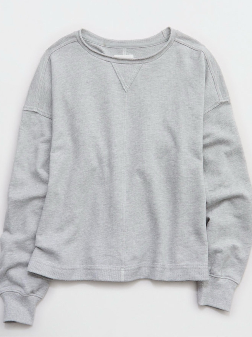 Aerie Vacay Crew Sweatshirt light grey XS
